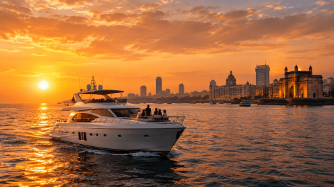 Sunset Cruise in Mumbai | Best Sunset Yacht Ride at Gateway of India - private yacht charter in Mumbai